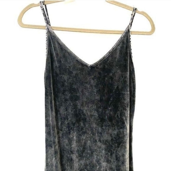 Anthropologie Cloth & Stone Women's Velvet Grey Midi Dress Size X-Small - Picture 4 of 6